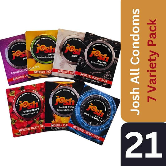 Josh Condoms Ultimate Variety Pack for Sensation & Fun - (21 Condoms)