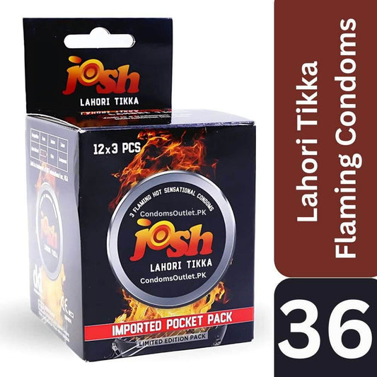 Josh Lahori Tikka Condoms for Warming Sensation - 36 Pack Dispenser