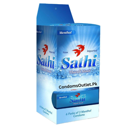 Sathi Menthol Cool Sensation Condoms Dispenser - Pack of 18