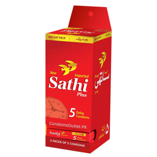 Sathi Plus Delay Condoms Dispenser - For Extended Pleasure - Pack of 30
