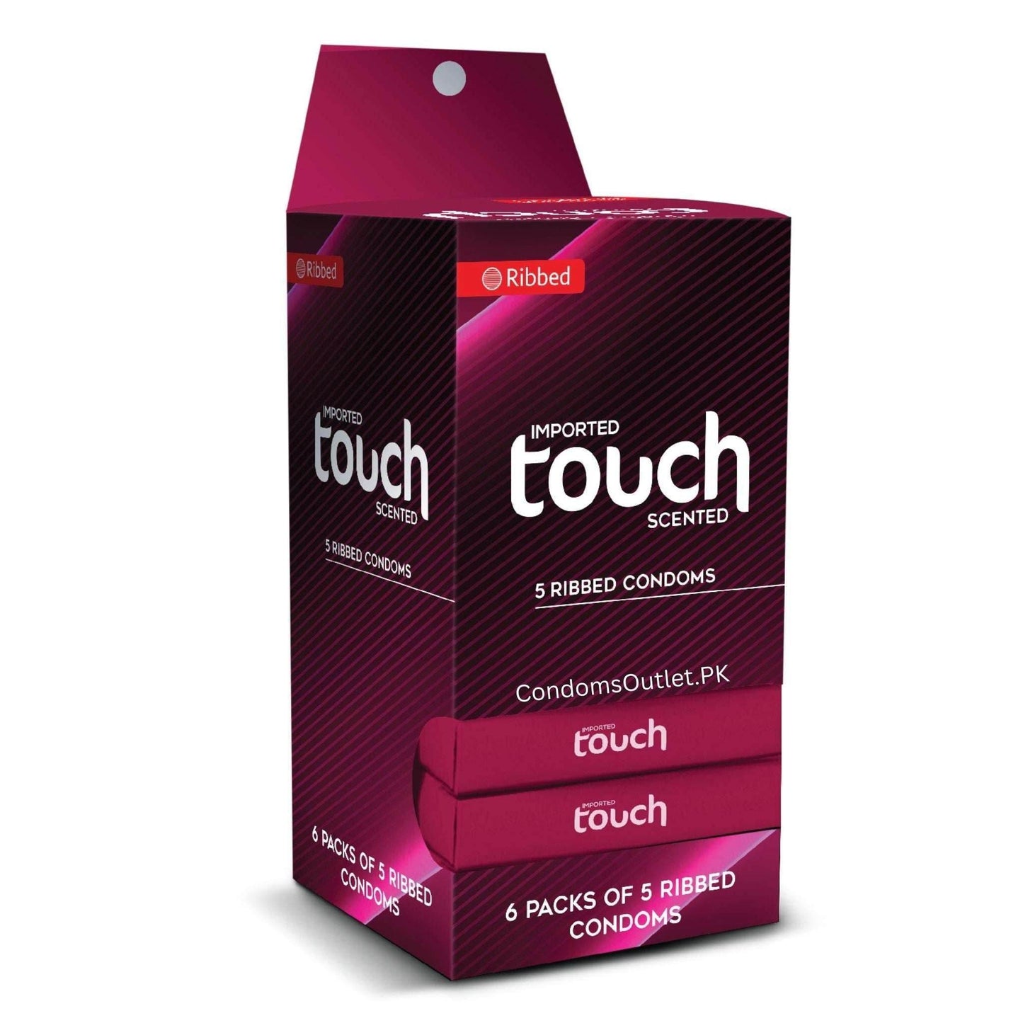 Touch Ribbed Condoms Dispenser - For Extra Sensation - Pack of 30