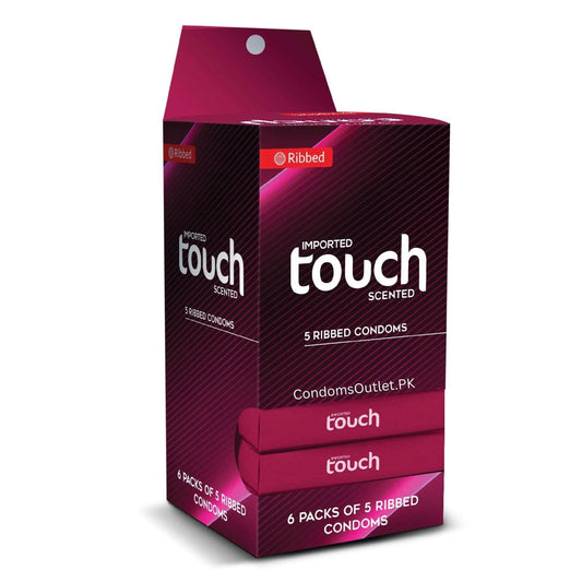 Touch Ribbed Condoms Dispenser - For Extra Sensation - Pack of 30