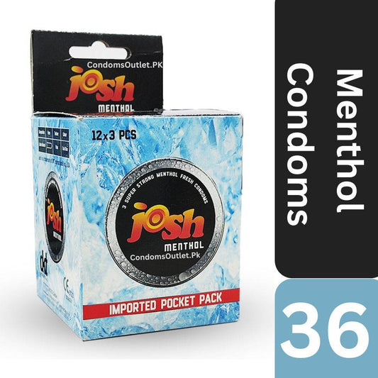 Josh Menthol Condoms for Cooling Sensation - 36 Pack Dispenser