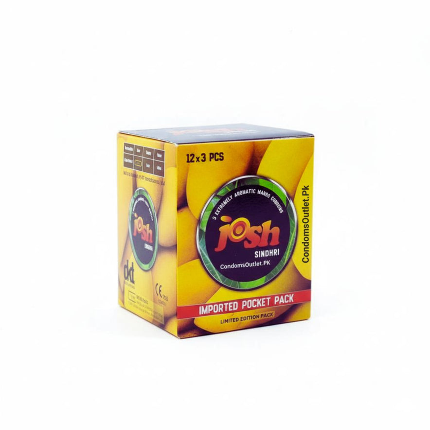 Josh Mango "Sindhari Aam" Condoms for Flavored Fun - 36 Pack Dispenser
