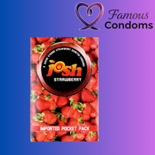 Josh Strawberry Flavored Condoms 3 Pack